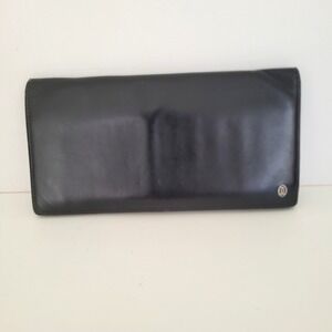 Cartier Paris Vintage Black Leather Long Bifold Wallet Made in Spain EPFL